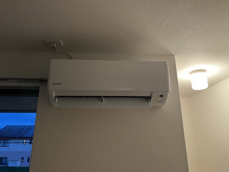 益城町で行ったエアコン新規取付とウォシュレット移設の写真